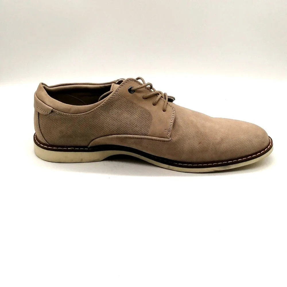 Abound Shoes Mens Oxford Scottie Tan Lace Up Almond Toe Low Block Heel 13
